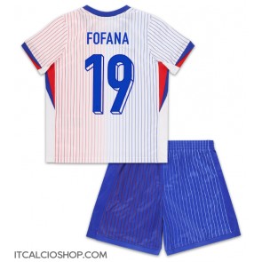 Francia Youssouf Fofana #19 Seconda Maglia Bambino Europei 2024 Manica Corta (+ Pantaloni corti)